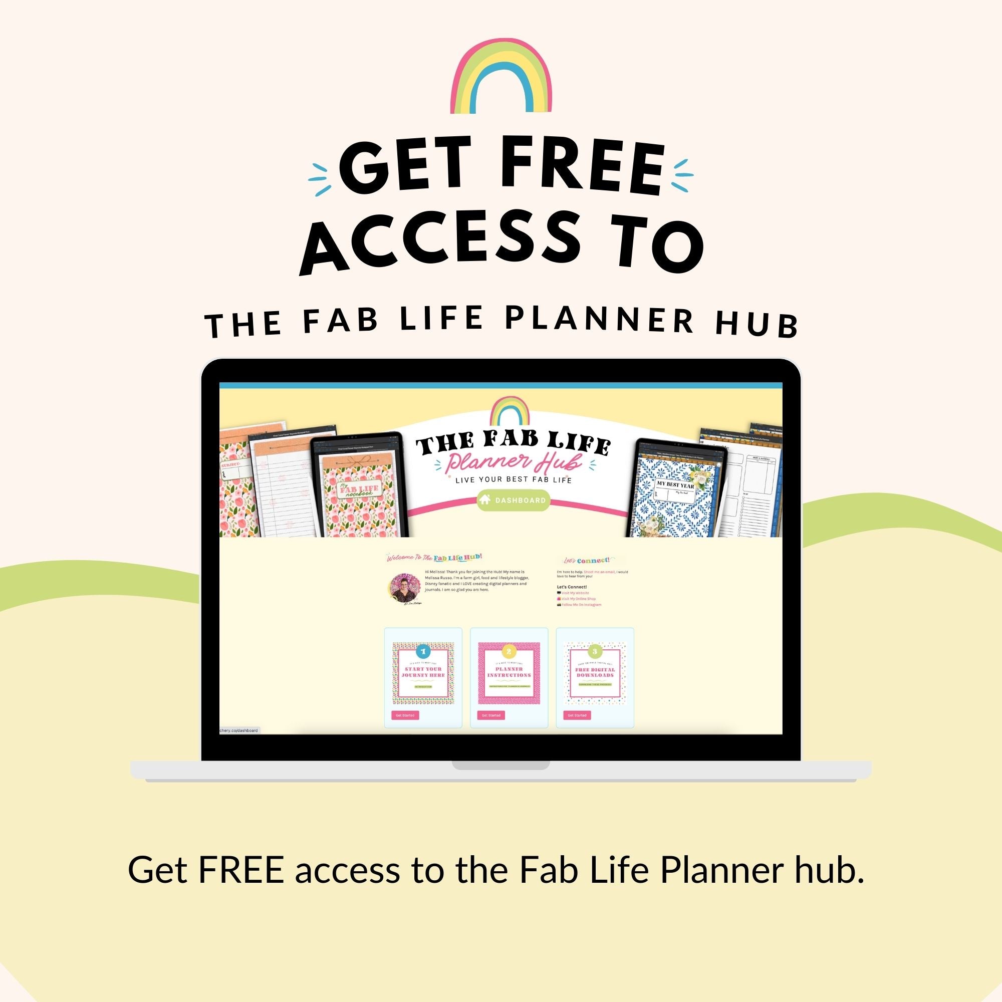 Free access to the Digital Design Hustle Fab Life Planner Hub
