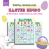 Kids and adults will love playing Easter Bingo. This printable BINGO game will provide hours of fun for kids. This bingo card set includes 30 different bingo cards plus calling card/chips. 