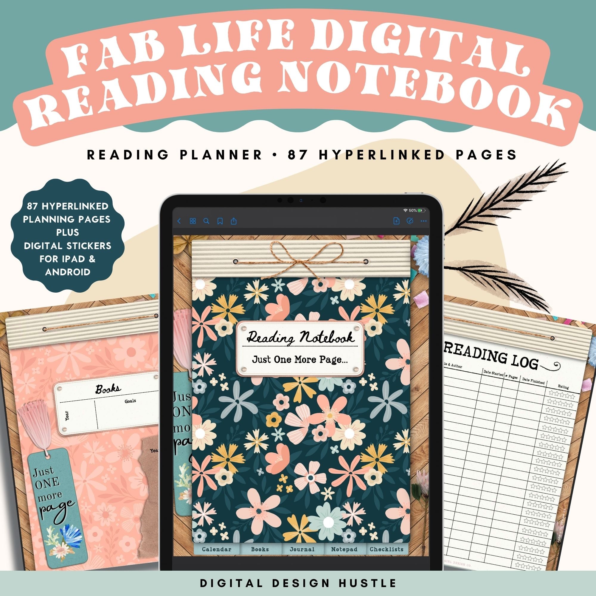Floral Wander Digital Reading Notebook - Farm Girl Designs
