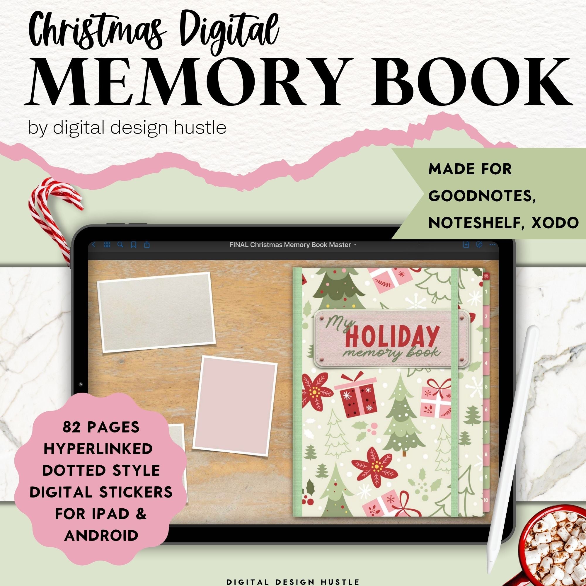Record special family memories in the Digital Holiday Memory Book. Capture all your special holiday memories with family and friends in the 82-page digital journal. This is the perfect scrapbook to document family holidays.