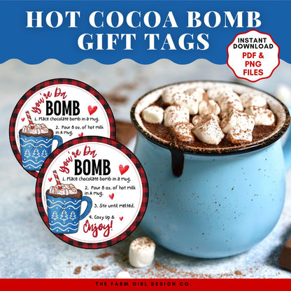 Printable Hot Cocoa Bomb Gift Tags