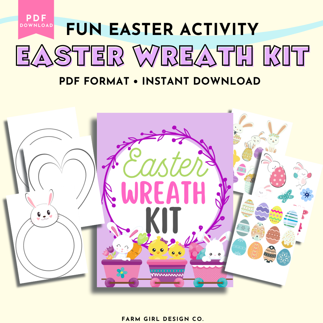 Kids will love creating their own Easter paper wreath. This Easter Wreath kit printable is a fun Easter activity for kids. 