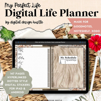 Modern Oasis Digital Life Planner With Digital Stickers