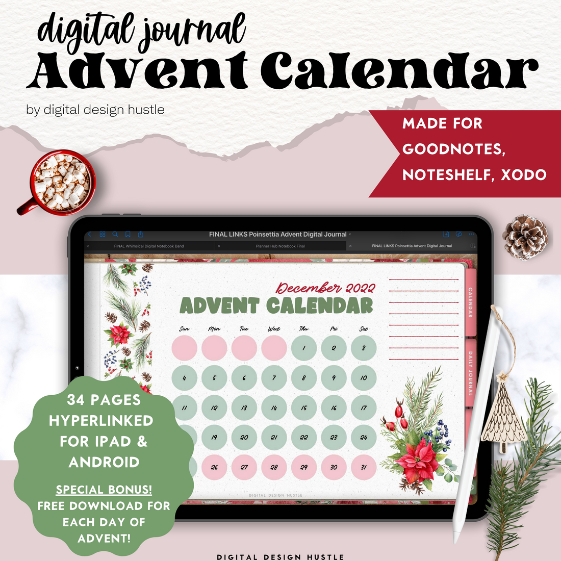 Poinsettia Digital Advent Calendar