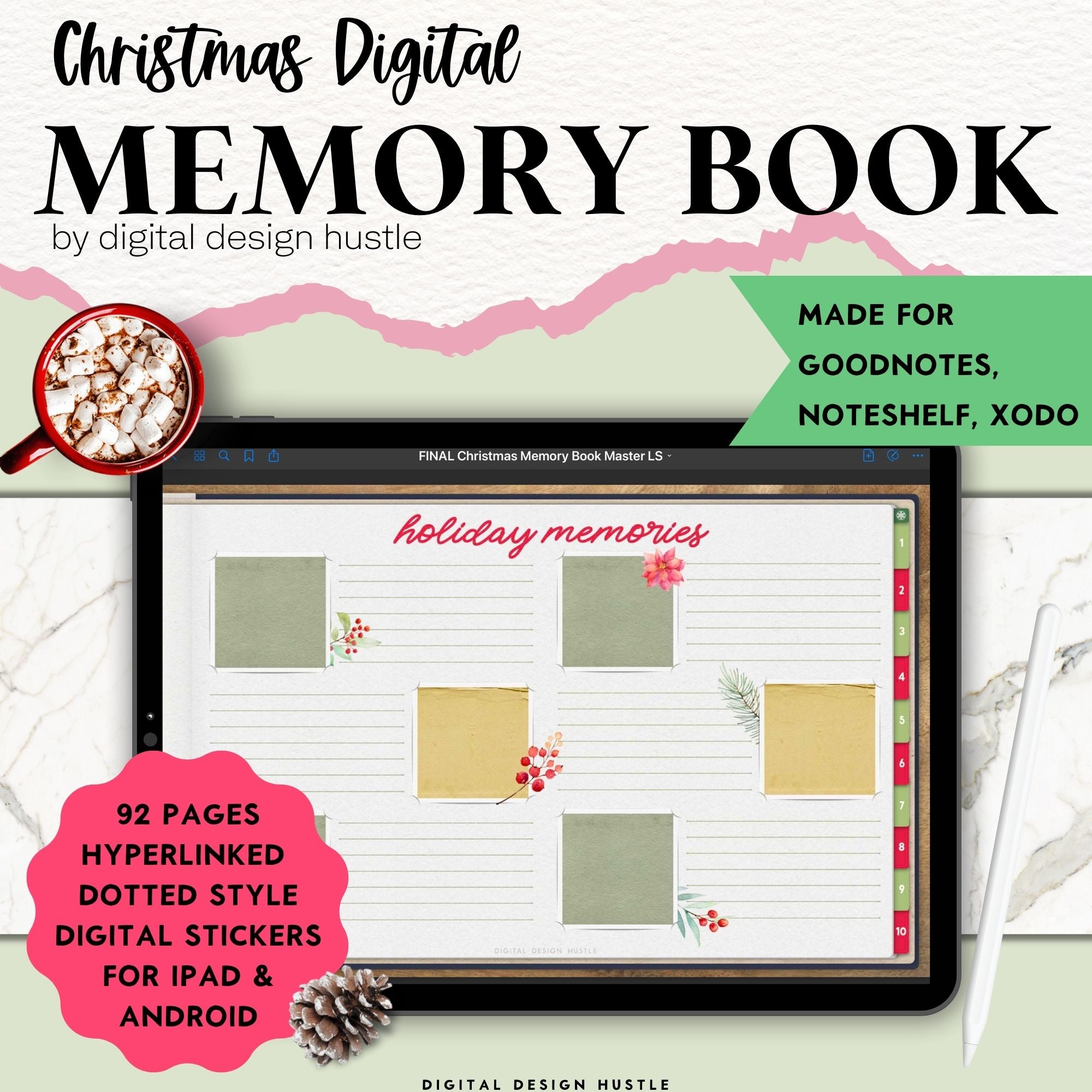 Christmas Digital Memory Book With Digital Stickers