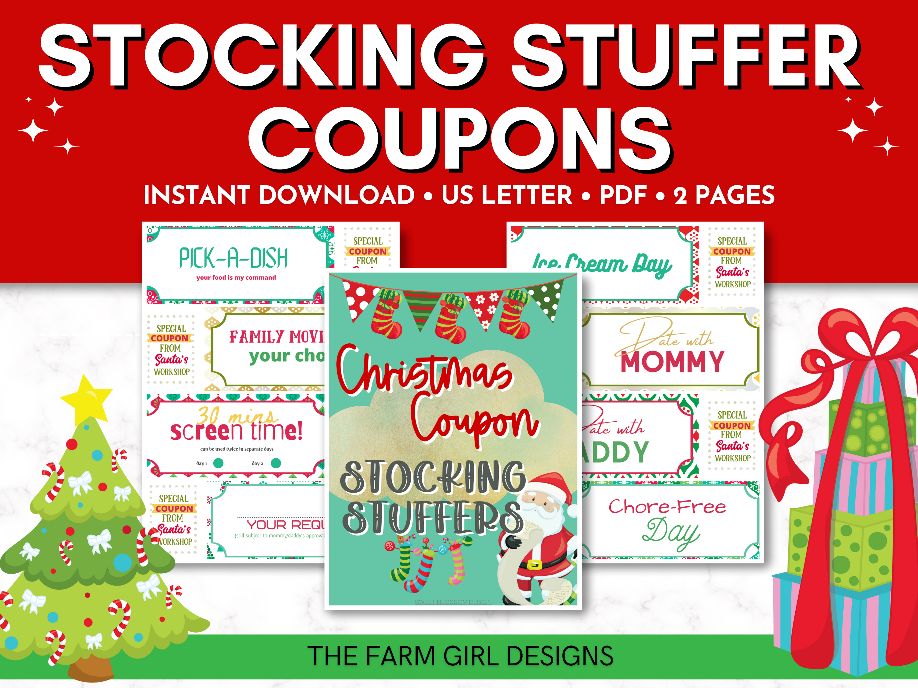 These cute Christmas printable coupons make great stocking stuffers for kids. Use these printable stocking stuffers as rewards to give to your family. Download, print and share this fun Christmas gift idea with your kids. This is a letter size PDF document.