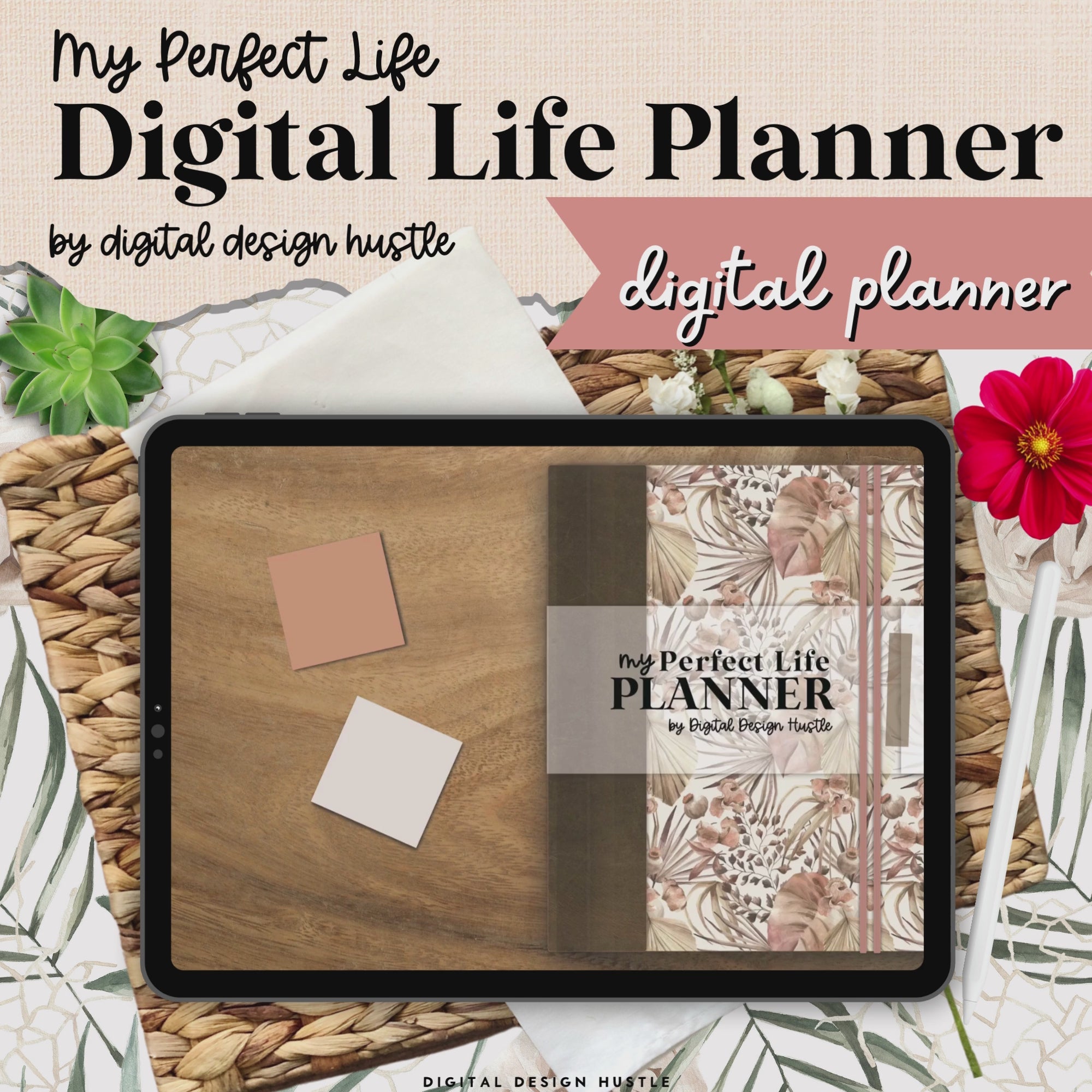 Modern Oasis Digital Life Planner With Digital Stickers