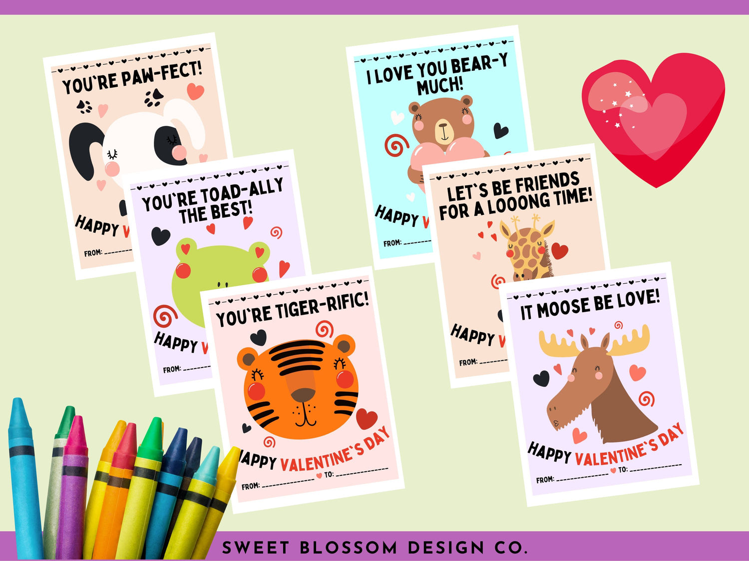 Printable animal valentine cards for kids are a fun and easy way to spread Valentine&