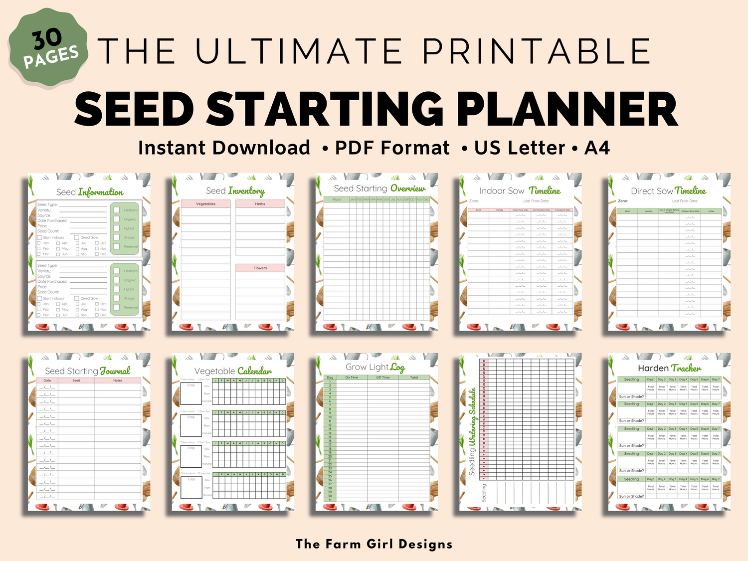 territorial seed company garden planner Seed Starting Garden Planner – Farm Girl Designs