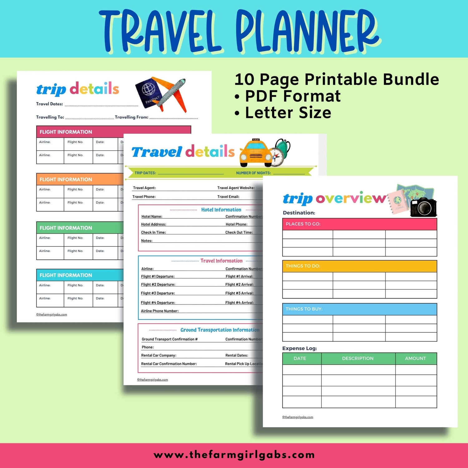 This Printable Family Vacation Travel Planner includes all the vacation planning pages you need to plan your family vacation.