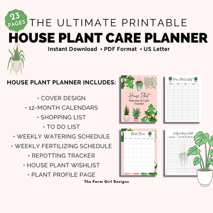 house plant watering chart Houseplant Planner – Farm Girl Designs