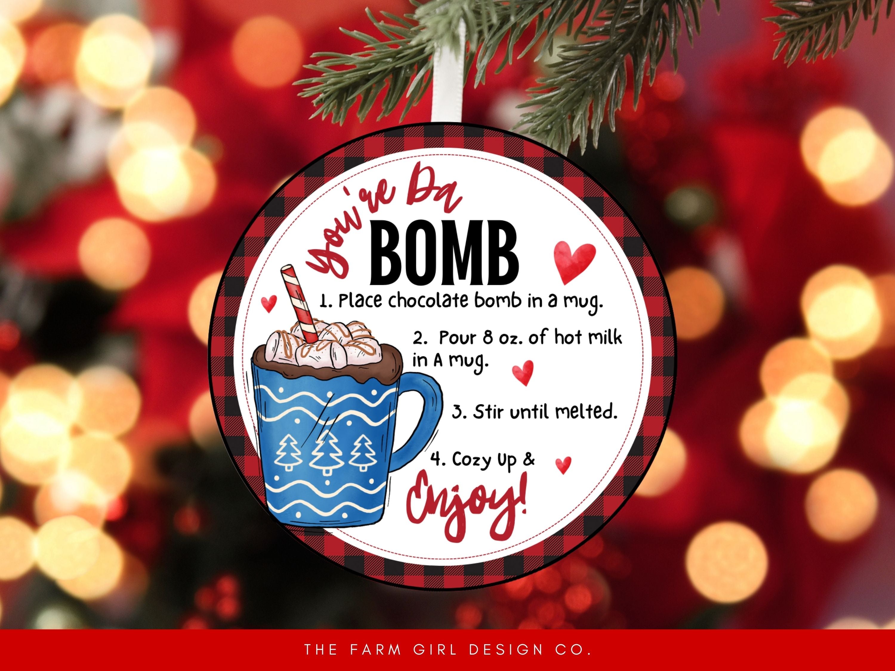 Printable Hot Cocoa Bomb Gift Tags