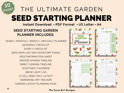 seed time garden planner Seed Starting Garden Planner – Farm Girl Designs