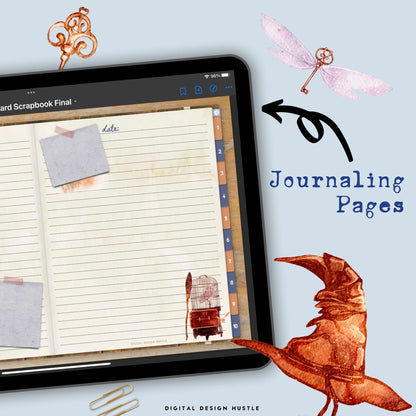 Welcome to the School of Wizardry. Record special memories, spells and charms in this Harry Potter-themed Digital Scrapbook. Capture all your special memories with family and friends in the 102-page digital journal. 