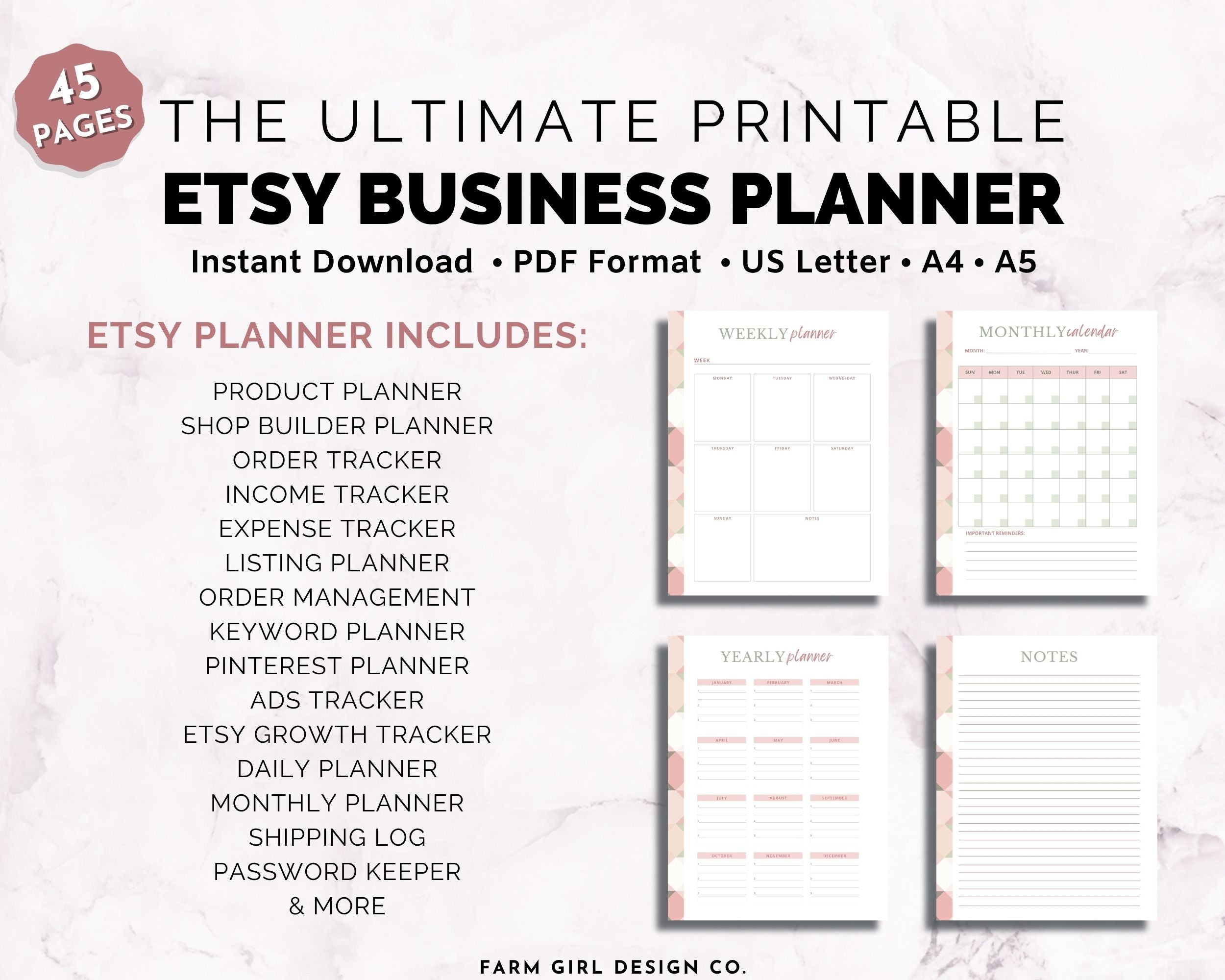 Etsy Shop Planner