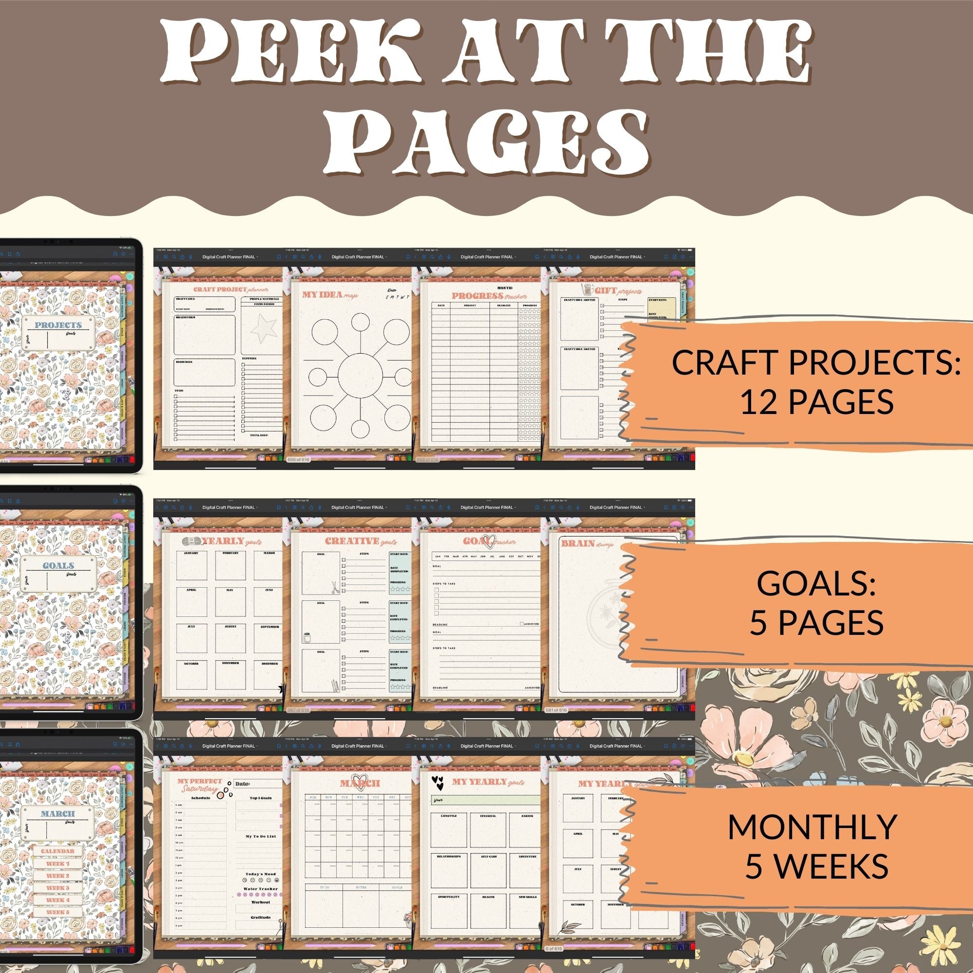 Petite Flowers Digital Craft Planner