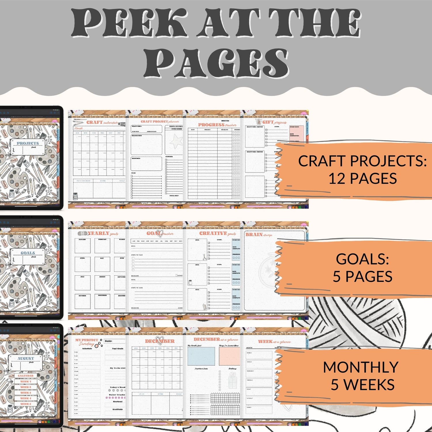 Plan out all of your craft projects quickly and efficiently with this 615-page Digital Craft Planner.  A digital craft planner helps in planning and organizing craft projects. The main purpose of a craft planner is to make sure that all the necessary steps and materials are identified in advance so that the project can be completed successfully and efficiently. 