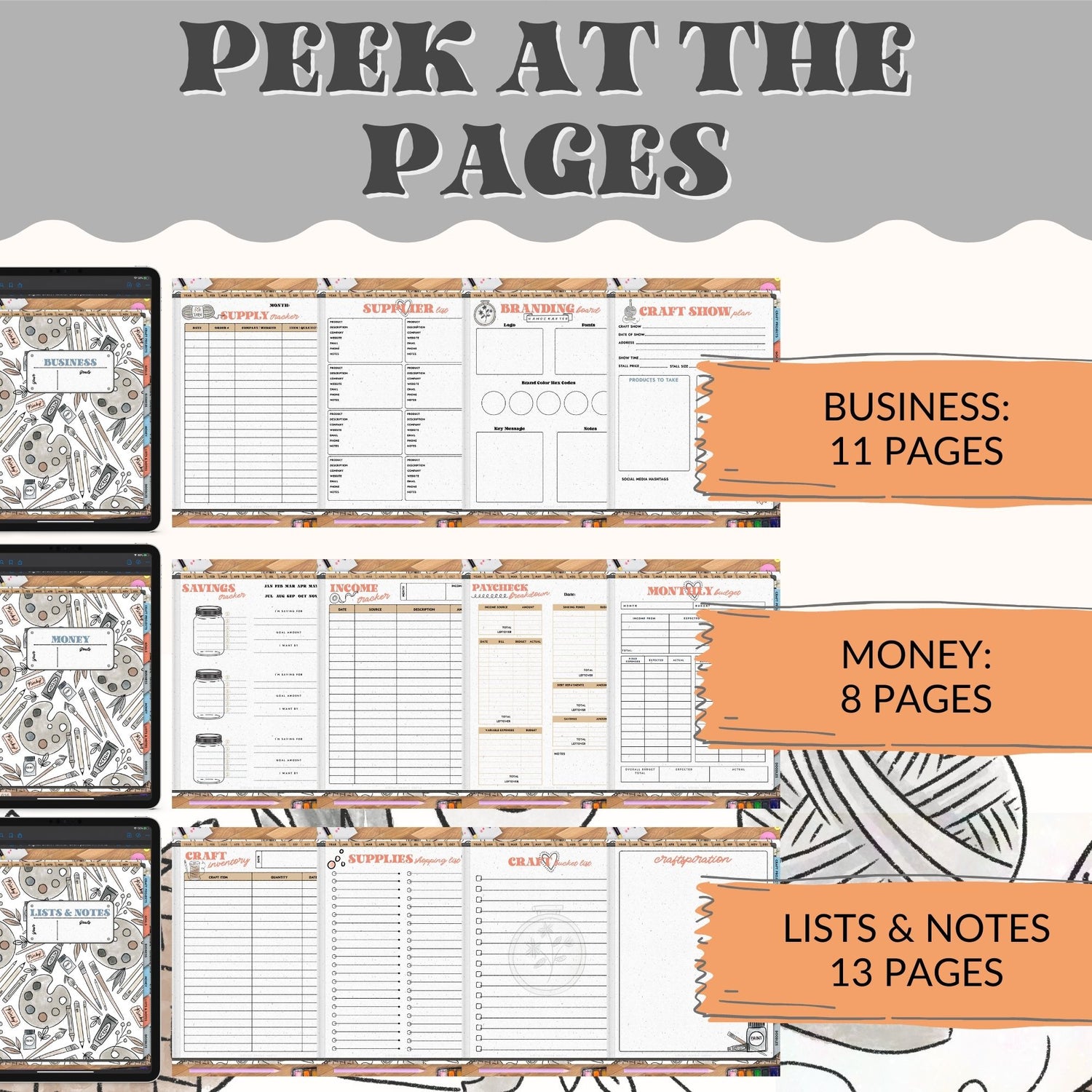 Plan out all of your craft projects quickly and efficiently with this 615-page Digital Craft Planner.  A digital craft planner helps in planning and organizing craft projects. The main purpose of a craft planner is to make sure that all the necessary steps and materials are identified in advance so that the project can be completed successfully and efficiently. 