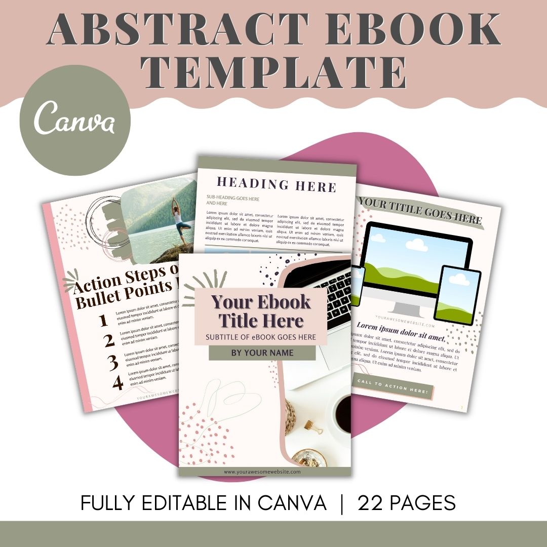 This 20-page Abstract Lead Magnet template kit for Canva is easy to use. Create your own lead magnet, free opt-in, eBook, workbook, or for your brand. No need to use a graphic designer with this do-it-yourself Canva template. This digital product for Canva makes a great Course Workbook, lead magnet, or Opt-In freebie.