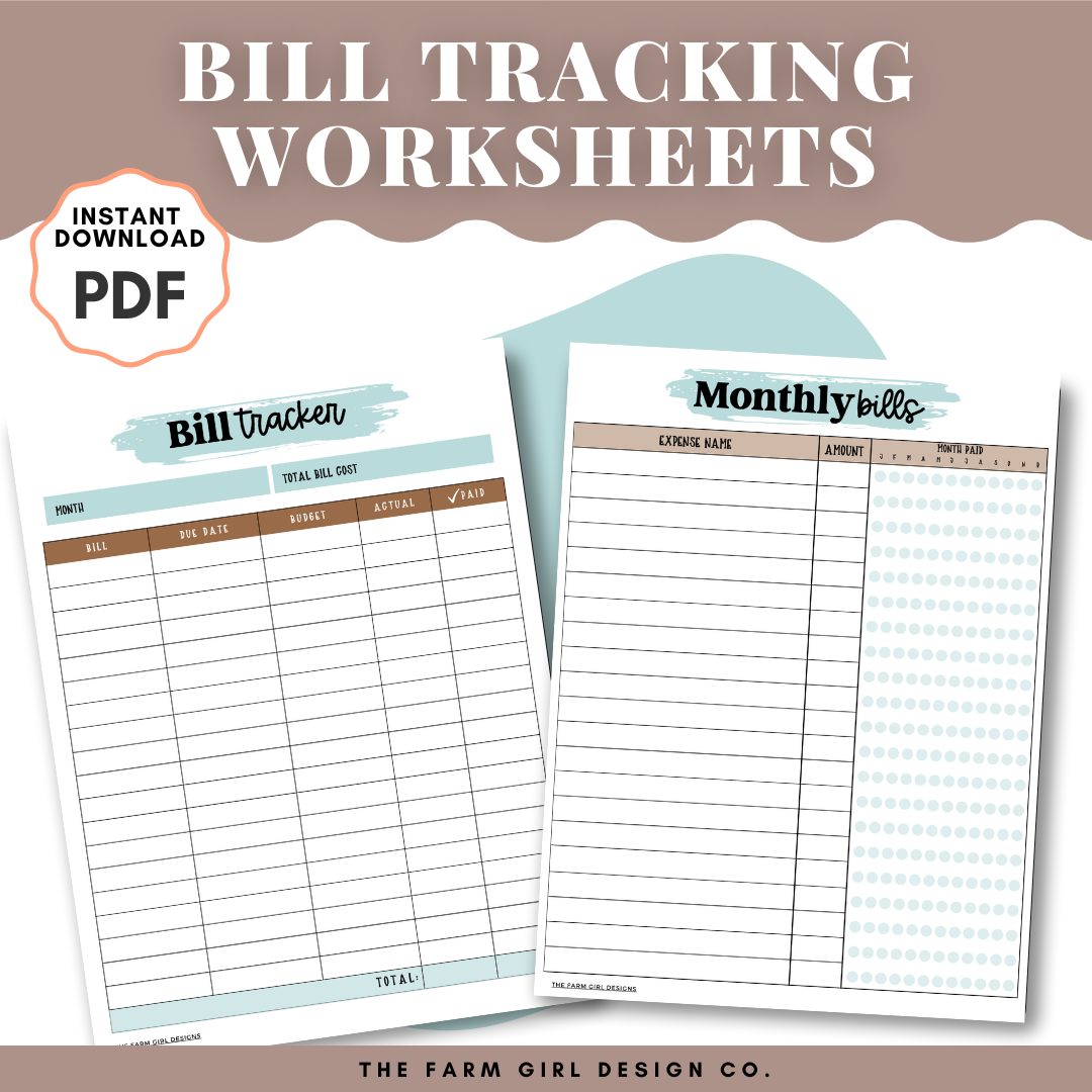 Bill Tracking Worksheets Farm Girl Designs bill-tracking-worksheets-farm-girl-designs