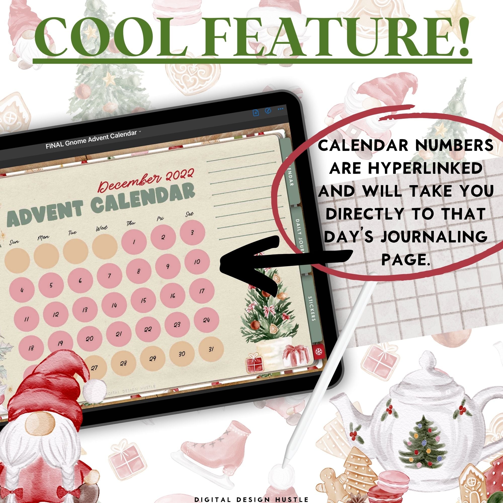 Digital Advent Calendar With Stickers &amp; Free Christmas Printables