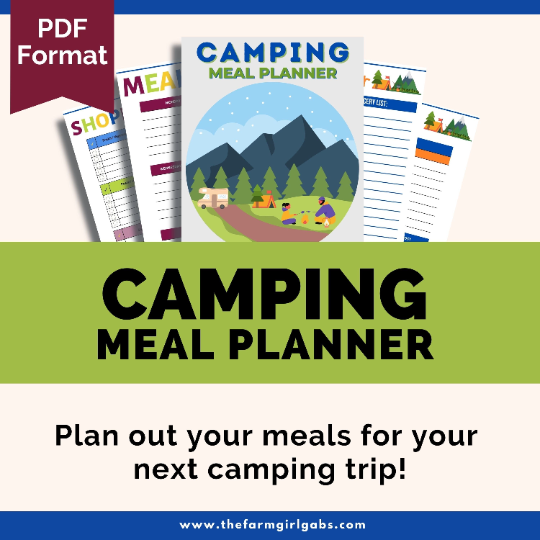 This Printable Camping Meal Planner Bundle will help organize your meals, grocery shopping and cooking needs for your camping trip. 