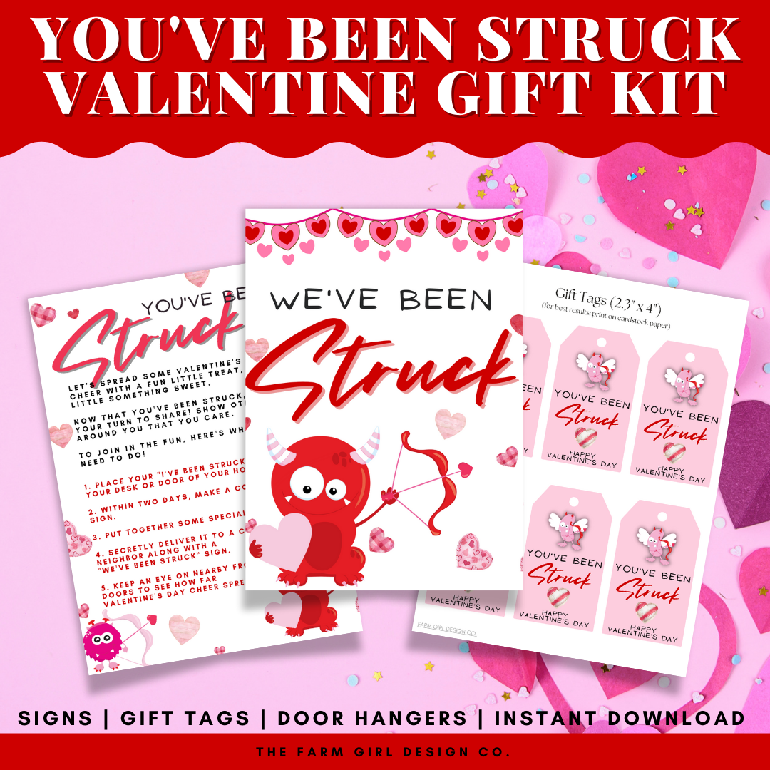 You've Been Struck Valentine Printable